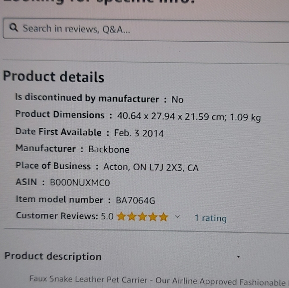 Backbone Faux Snake Leather Pet Purse - Picture 12 of 12